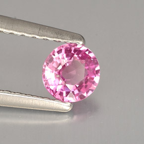 Zafiro rosa natural de 0,39 ct, corte redondo, VS