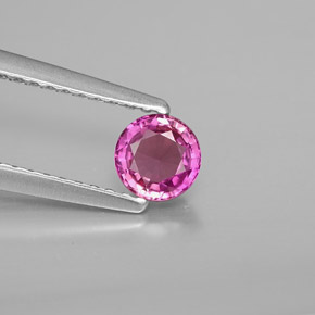 Zafiro rosa natural de 0,48 ct, corte redondo, VVS