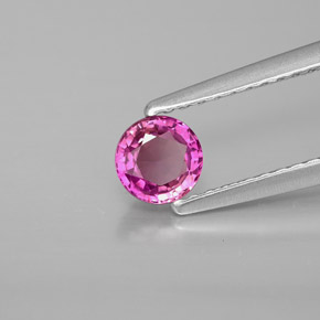 Zafiro rosa natural de 0,48 ct, corte redondo, VVS