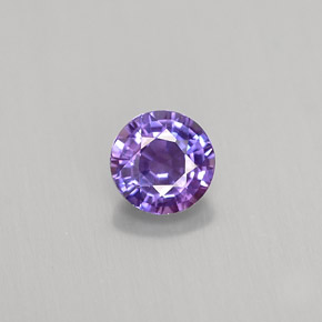 Zafiro violeta natural de 0,52 ct, corte redondo, VS-SI