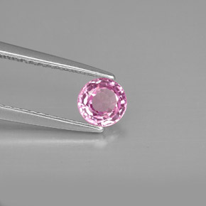 Zafiro rosa natural de 0,54 ct, corte redondo, VS-SI