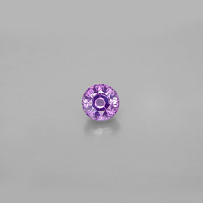 Zafiro violeta natural de 0,47 ct, corte redondo, VS