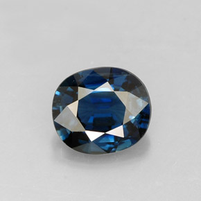 Zafiro azul natural de 0,85 ct, corte óvalo, VS