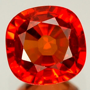 Zafiro naranja natural de 1,25 ct, corte cojín, VVS-VS