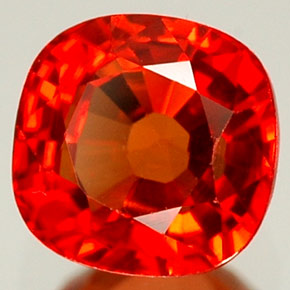 Zafiro naranja natural de 1,25 ct, corte cojín, VVS-VS