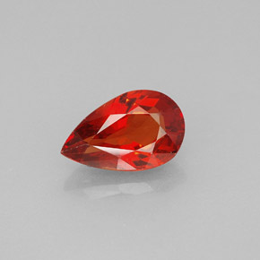 Zafiro naranja natural de 1,61 ct, en forma de pera, VS