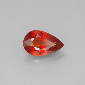 Zafiro naranja natural de 1,61 ct, en forma de pera, VS