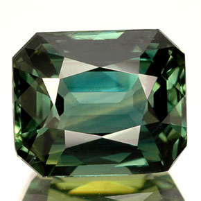 Zafiro verde natural de 3,03 ct, corte esmeralda, VS