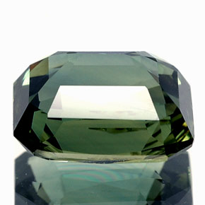 Zafiro verde natural de 3,03 ct, corte esmeralda, VS