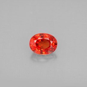 Zafiro naranja natural de 1,18 ct, corte óvalo, VVS-VS