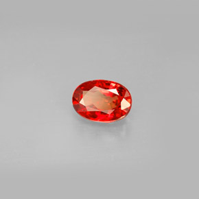 Zafiro naranja natural de 1,04 ct, corte óvalo, VS