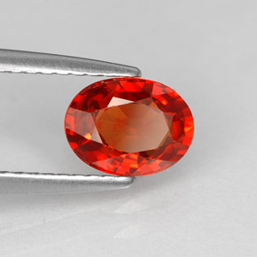 Zafiro naranja natural de 1,24 ct, corte óvalo, VS