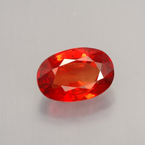 Zafiro naranja natural de 1,07 ct, corte óvalo, VS