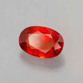 Zafiro naranja natural de 1,07 ct, corte óvalo, VS