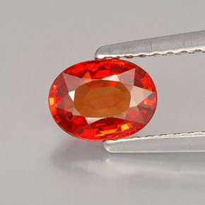 Zafiro naranja natural de 0,99 ct, corte óvalo, VS