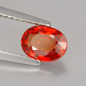 Zafiro naranja natural de 0,99 ct, corte óvalo, VS