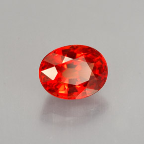 Zafiro naranja natural de 1,10 ct, corte óvalo, VS