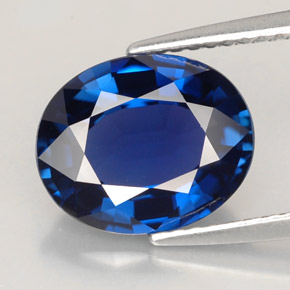Zafiro azul natural de 4,06 ct, corte óvalo, VVS