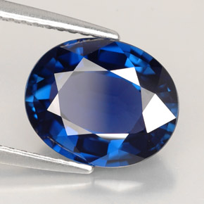 Zafiro azul natural de 4,06 ct, corte óvalo, VVS