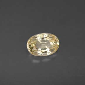 Zafiro amarillo natural de 0,71 ct, corte óvalo, VVS-VS
