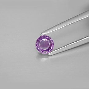 Zafiro violeta natural de 0,58 ct, corte redondo, VVS