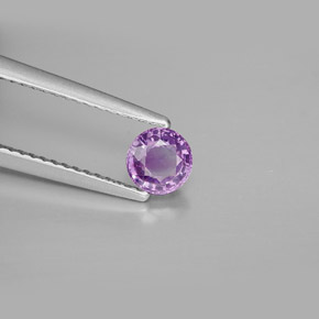 Zafiro violeta natural de 0,58 ct, corte redondo, VVS