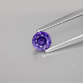 Zafiro violeta natural de 0,62 ct, corte redondo, VS