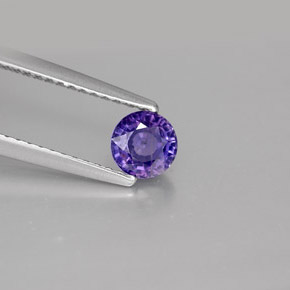 Zafiro violeta natural de 0,62 ct, corte redondo, VS