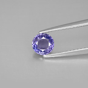 Zafiro azul natural de 0,64 ct, corte redondo, VS-SI