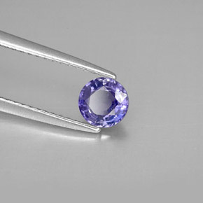 Zafiro azul natural de 0,64 ct, corte redondo, VS-SI