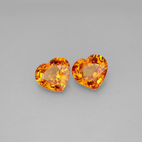 Gemas de zafiro naranja natural de  ct, forma de corazón, VVS