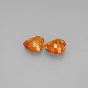 Gemas de zafiro naranja natural de  ct, forma de corazón, VVS