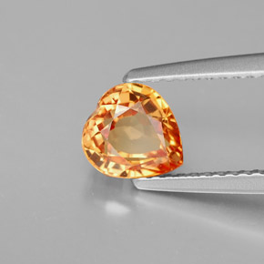 Zafiro naranja natural de 1,35 ct, forma de corazón, VVS-VS
