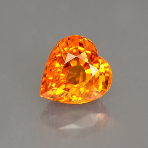 Zafiro naranja natural de 1,16 ct, forma de corazón, VS-SI
