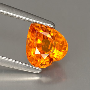 Zafiro naranja natural de 1,16 ct, forma de corazón, VS-SI
