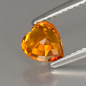 Zafiro naranja natural de 1,16 ct, forma de corazón, VS-SI
