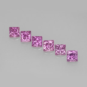 Gemas de zafiro púrpura natural de 1,49 ct, cuadrado, VVS-VS