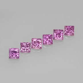 Gemas de zafiro púrpura natural de 1,49 ct, cuadrado, VVS-VS