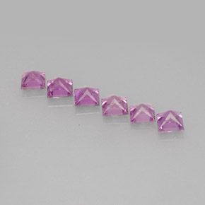 Gemas de zafiro púrpura natural de 1,49 ct, cuadrado, VVS-VS