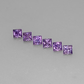 Gemas de zafiro violeta natural de  ct, cuadrado, VVS-VS