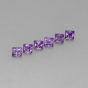 Gemas de zafiro violeta natural de  ct, cuadrado, VVS-VS