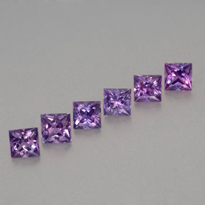Gemas de zafiro violeta natural de  ct, cuadrado, VVS-VS