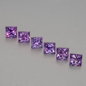 Gemas de zafiro violeta natural de  ct, cuadrado, VVS-VS
