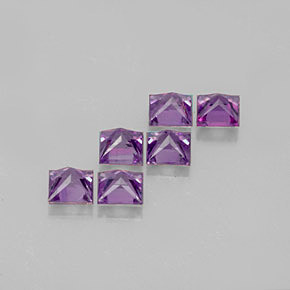 Gemas de zafiro violeta natural de  ct, cuadrado, VVS-VS