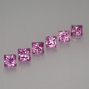 Gemas de zafiro violeta natural de  ct, cuadrado, VVS-VS