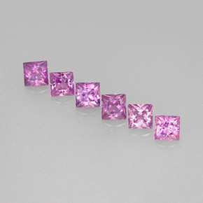 Gemas de zafiro violeta natural de  ct, cuadrado, VVS-VS