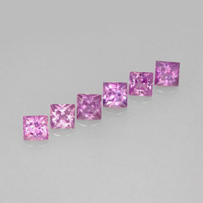 Gemas de zafiro violeta natural de  ct, cuadrado, VVS-VS
