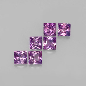 Gemas de zafiro violeta natural de  ct, cuadrado, VVS-VS