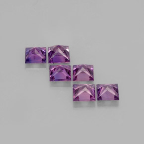Gemas de zafiro violeta natural de  ct, cuadrado, VVS-VS