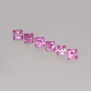 Gemas de zafiro violeta natural de  ct, cuadrado, VVS-VS